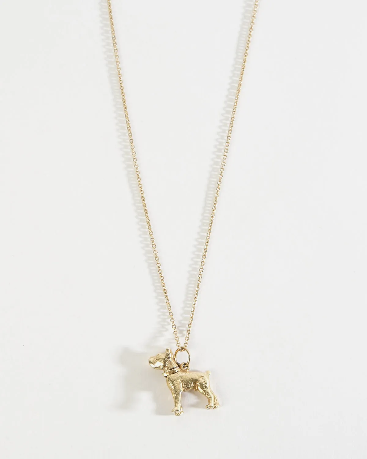 14k Gold Chain Necklace w/ Dog Charm