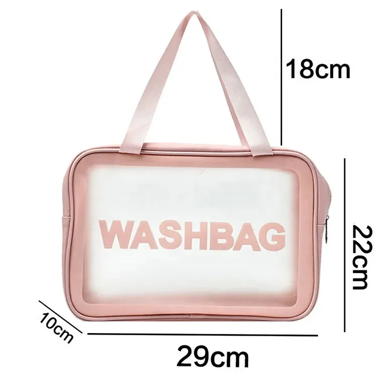 2024 Quality Stocks Travel Organizer Bag Cheap Clear Waterproof PU PVC Cosmetic Bag