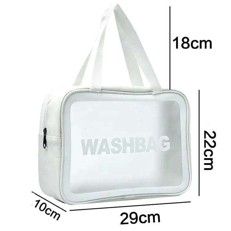 2024 Quality Stocks Travel Organizer Bag Cheap Clear Waterproof PU PVC Cosmetic Bag