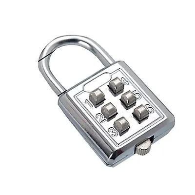 2Pcs silver Key combination lock metal alloy padlock button blind lock anti-theft door padlock old man lock fixed padlock AZ19508