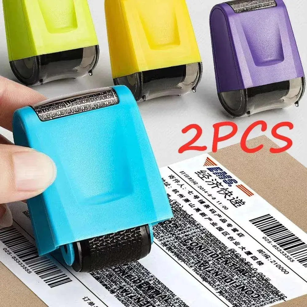 2Pcs Stamp Roller Anti-Theft Protection ID Seal Smear Privacy Confidential Data Guard Information Data Identity Address Blocker