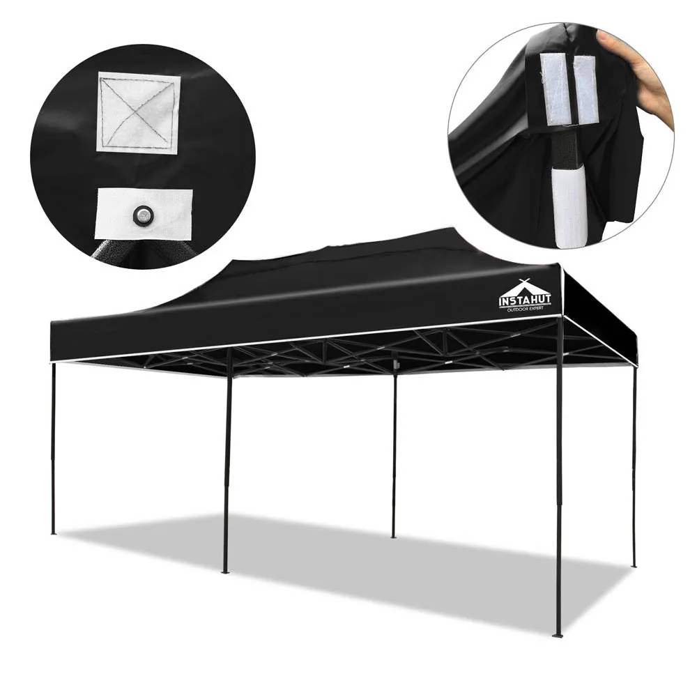 3mx6m Pop-up Garden Outdoor Gazebo Black