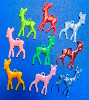 5 Vintage Baby Deer Charms - 4cm Tall