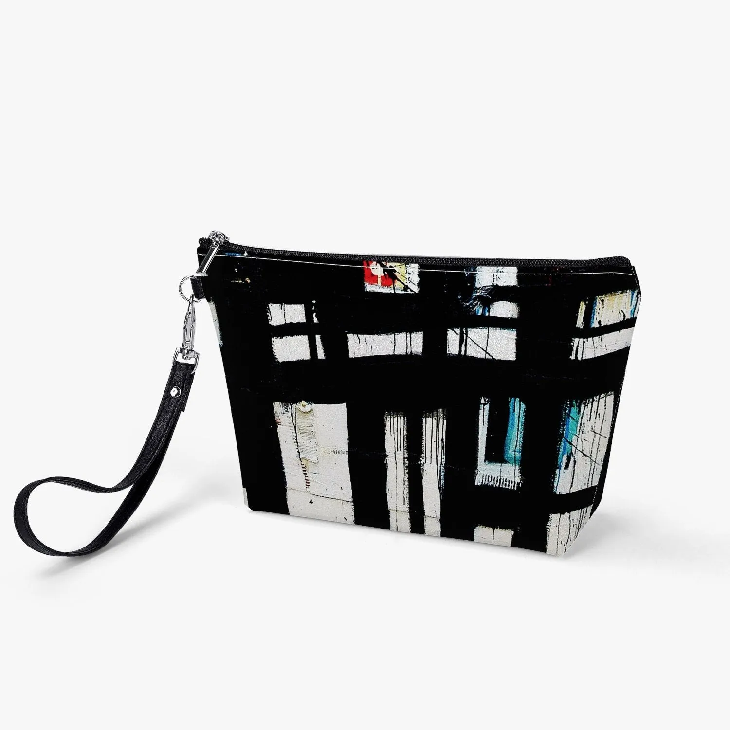 Abstract Zipper Sling Cosmetic Bag