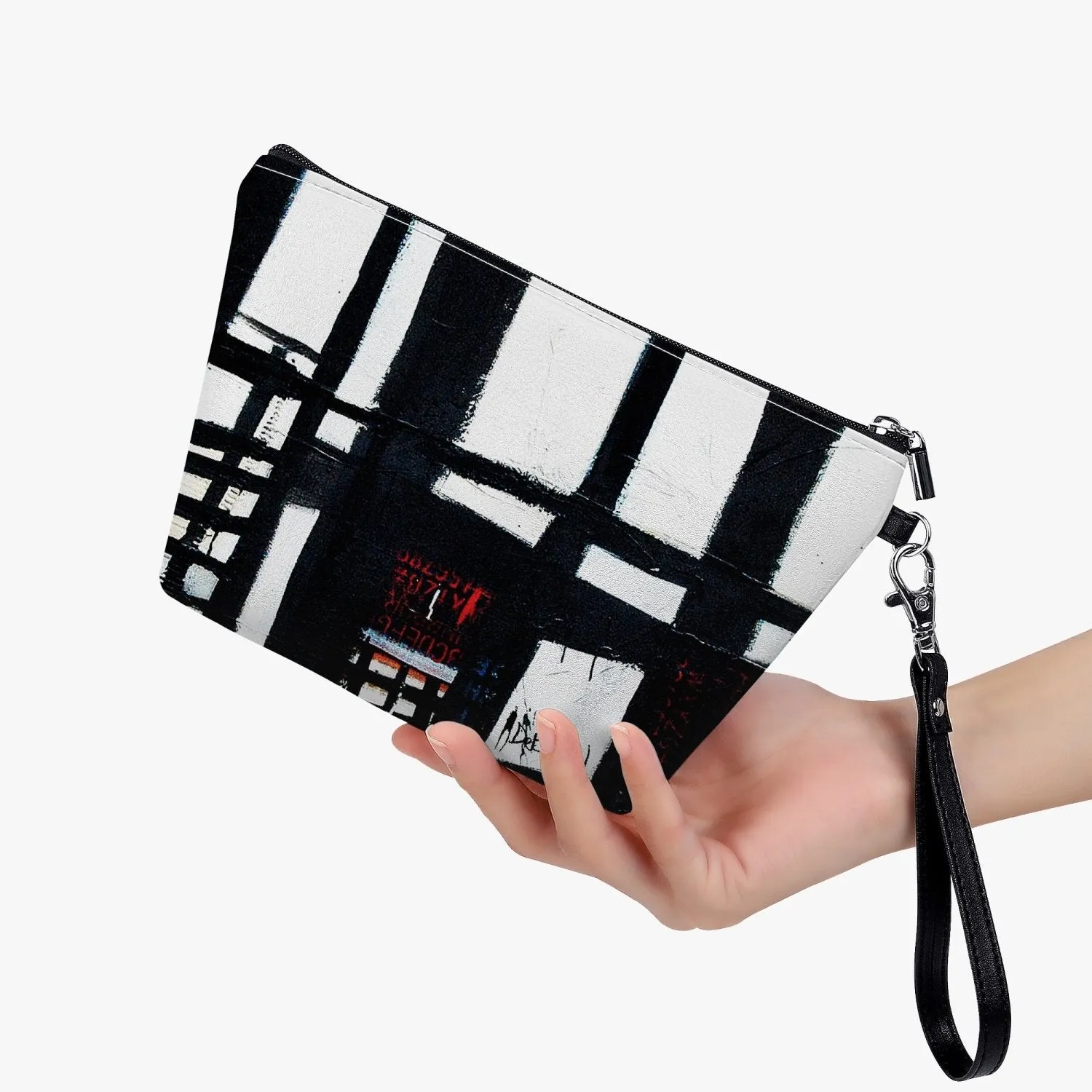 Abstract Zipper Sling Cosmetic Bag