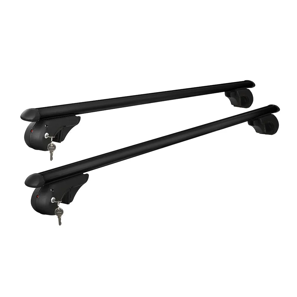 Adjustable Aluminium Car Roof Rack 108cm, Anti-Theft, Black