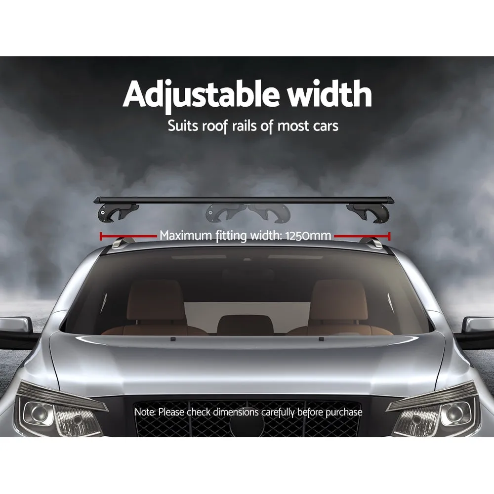 Adjustable Aluminium Car Roof Rack 108cm, Anti-Theft, Black