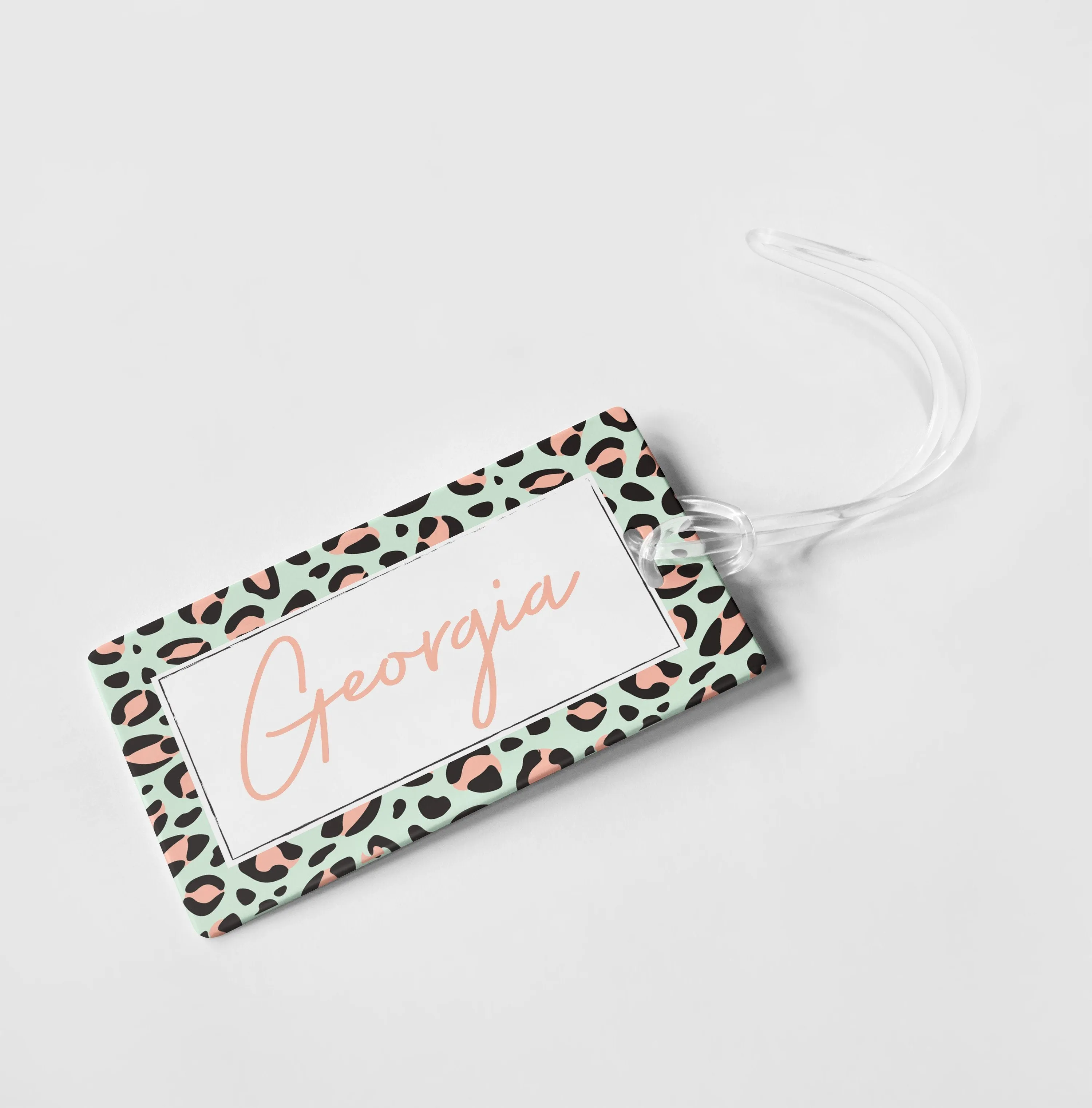 ANIMAL PRINT BOX PERSONALIZED BAG / LUGGAGE TAG