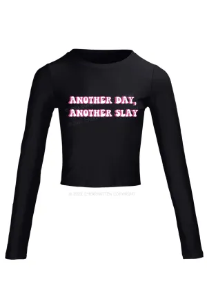 Another Day Another Slay Long Sleeve Crop Top Cherrykitten