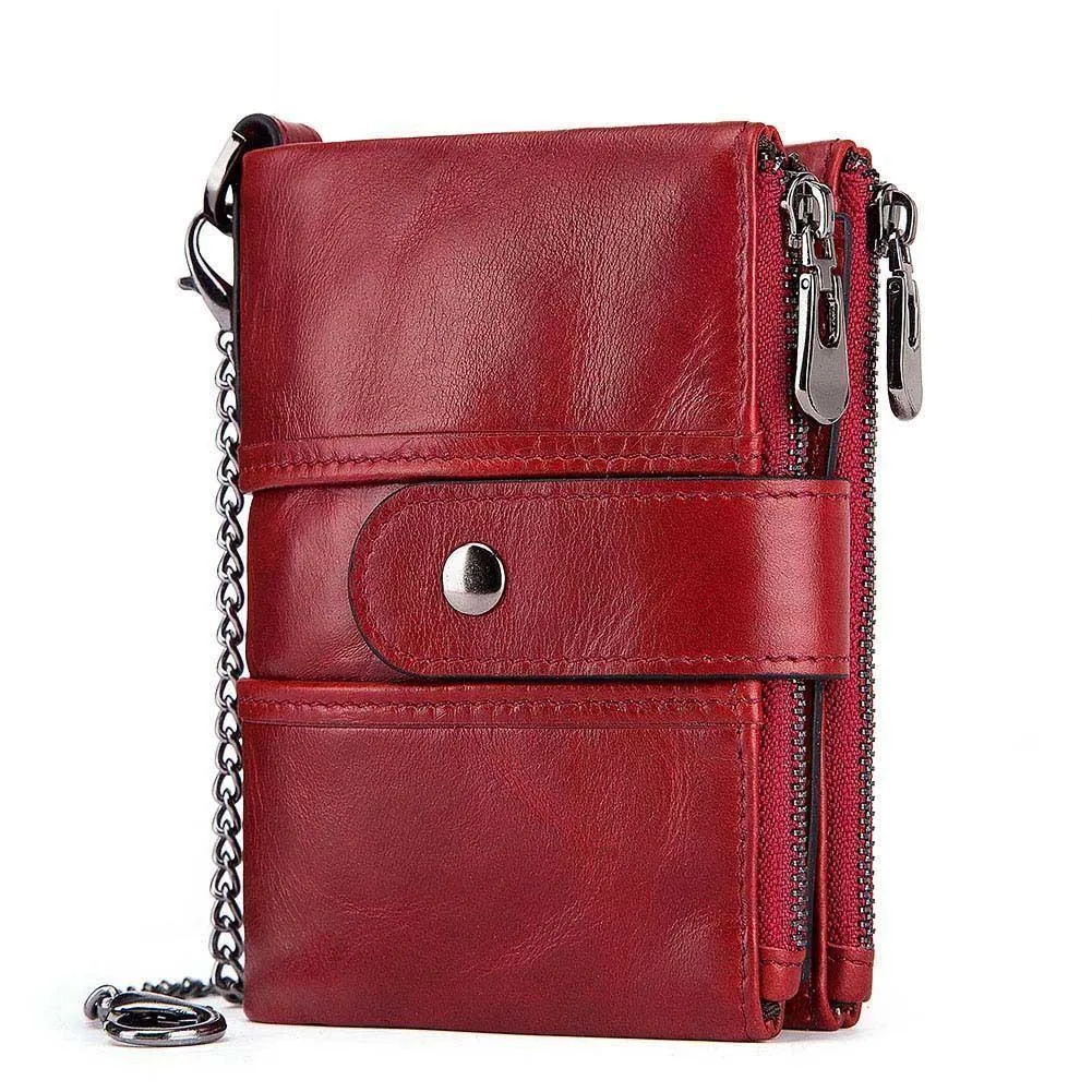 Anti-Theft Brush Wallet – RFID Blocking Genuine Leather Wallet