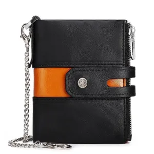 Anti-Theft Brush Wallet – RFID Blocking Genuine Leather Wallet