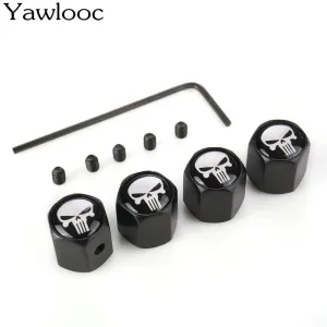 Anti-Theft Punisher Skull Emblem Wheel Tire Valve Cap