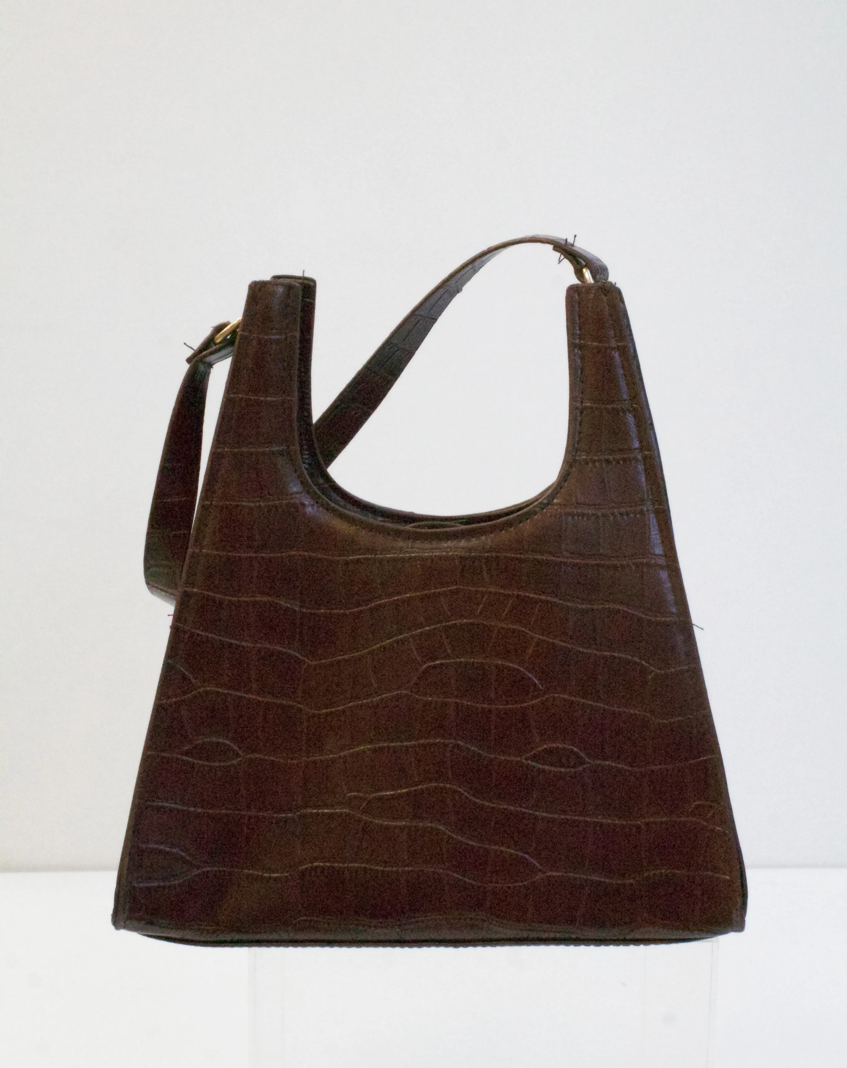 ARIES Burgundy Faux Croc Bag