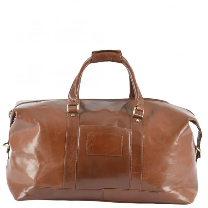 Ashwood Large Travel Holdall Chestnut Vegetable tanned leather