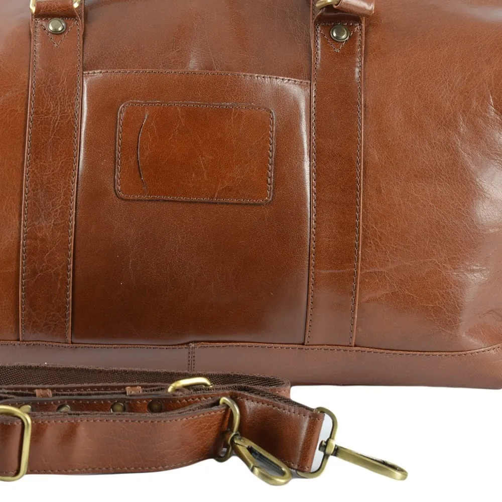 Ashwood Large Travel Holdall Chestnut Vegetable tanned leather