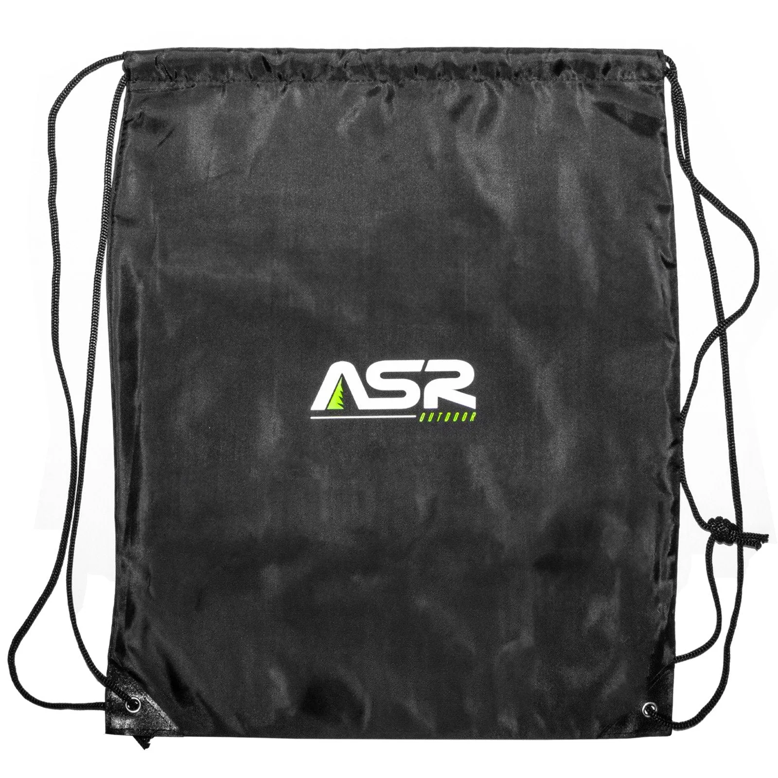 ASR Outdoor Black Drawstring Backpack Gym Bag Hiking Gear, 20 x 16 Inches