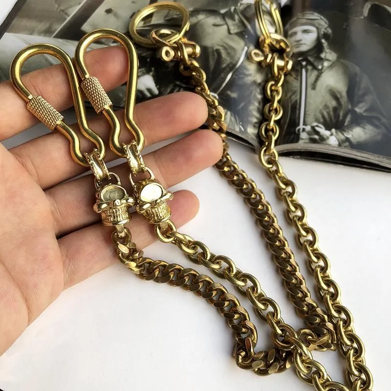 Badass Brass Copper Skull Mens Pants Chain Biker Wallet Chain 18‘â€?Jeans Chain Jean Chain For Men