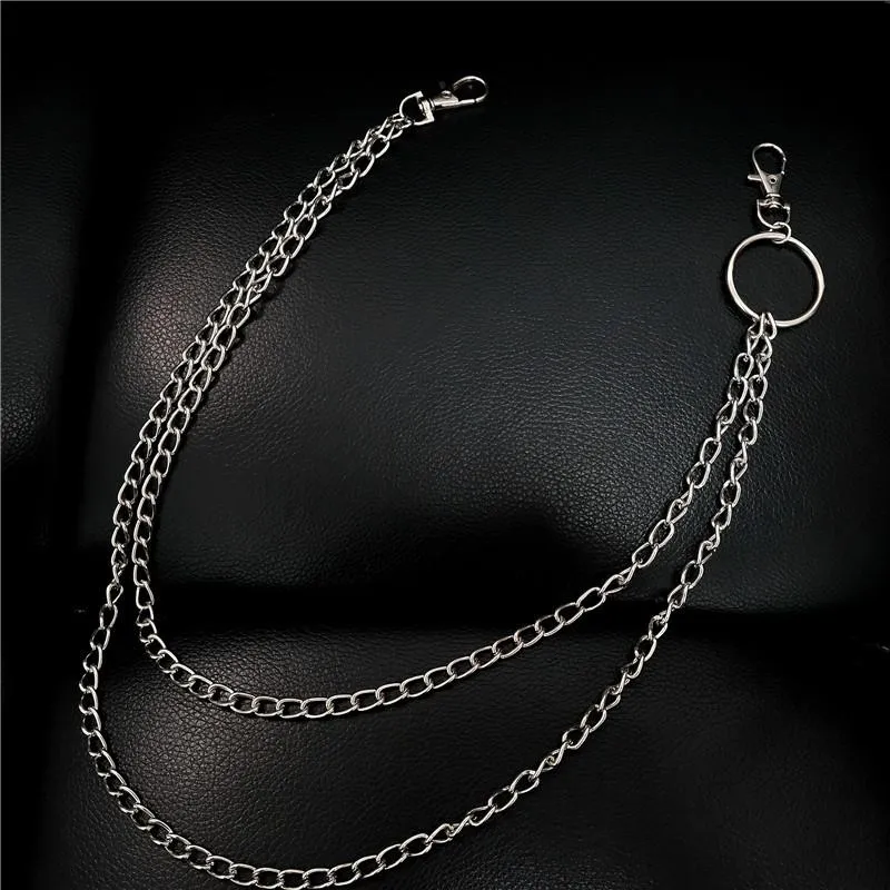 Badass Double Wallet Chain Mens Double Layers Pants Chain Long Wallet Chain For Men