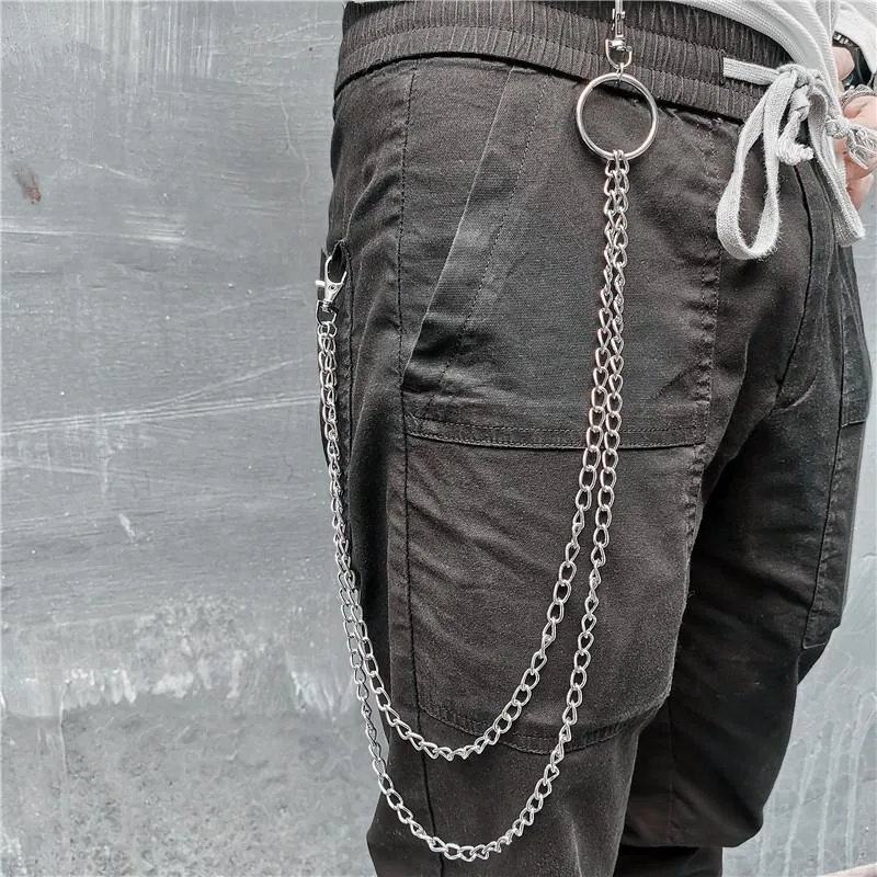 Badass Double Wallet Chain Mens Double Layers Pants Chain Long Wallet Chain For Men