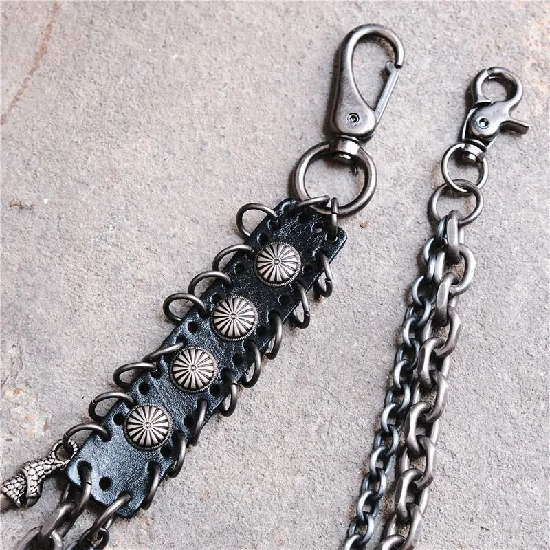 Badass Hip Hop Mens Metal Double Layer Wallet Chain Key Chain Pants Chain For Men