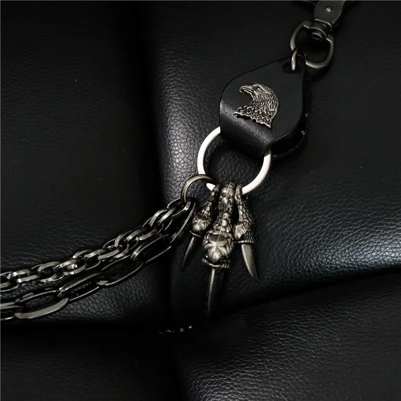 Badass Mens Eagle Double Key Long Biker Pants Chain Wallet Chain For Men