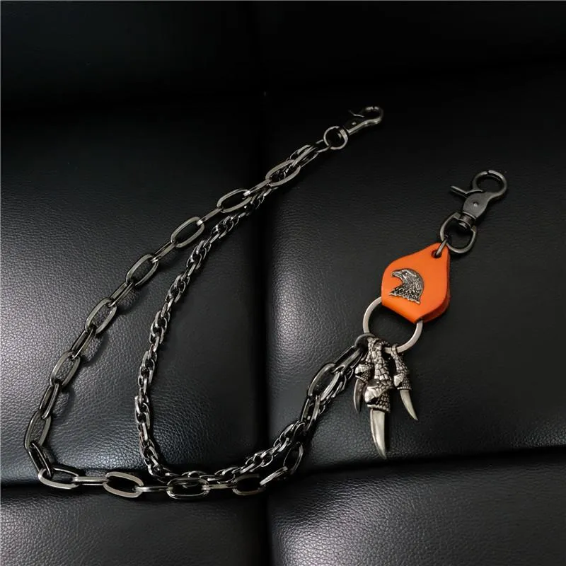 Badass Mens Eagle Double Key Long Biker Pants Chain Wallet Chain For Men