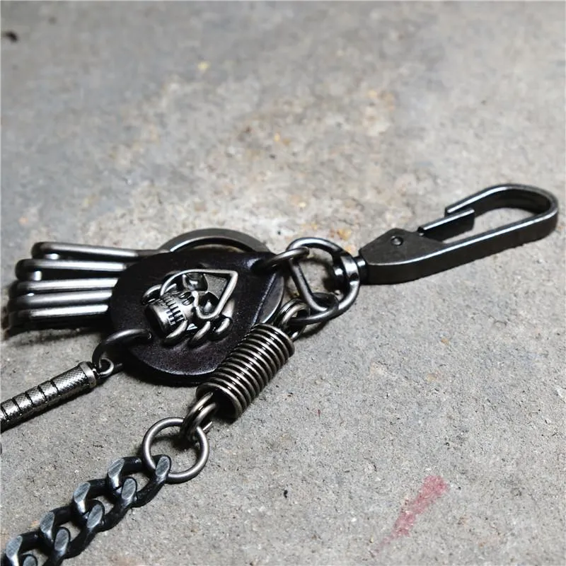 Badass Mens Skull Trousers Chain Key Punk Pants Chain Skull Wallet Chain For Men