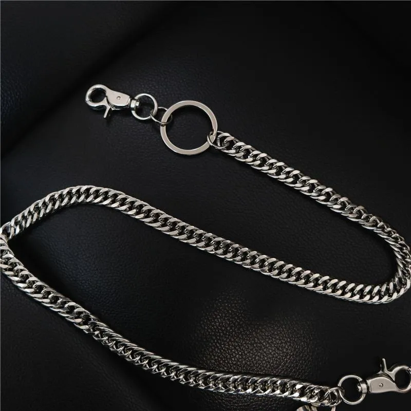 Badass Men's Womens Long Silver Wallet Chain Pants Chain Biker Wallet Chain For Men