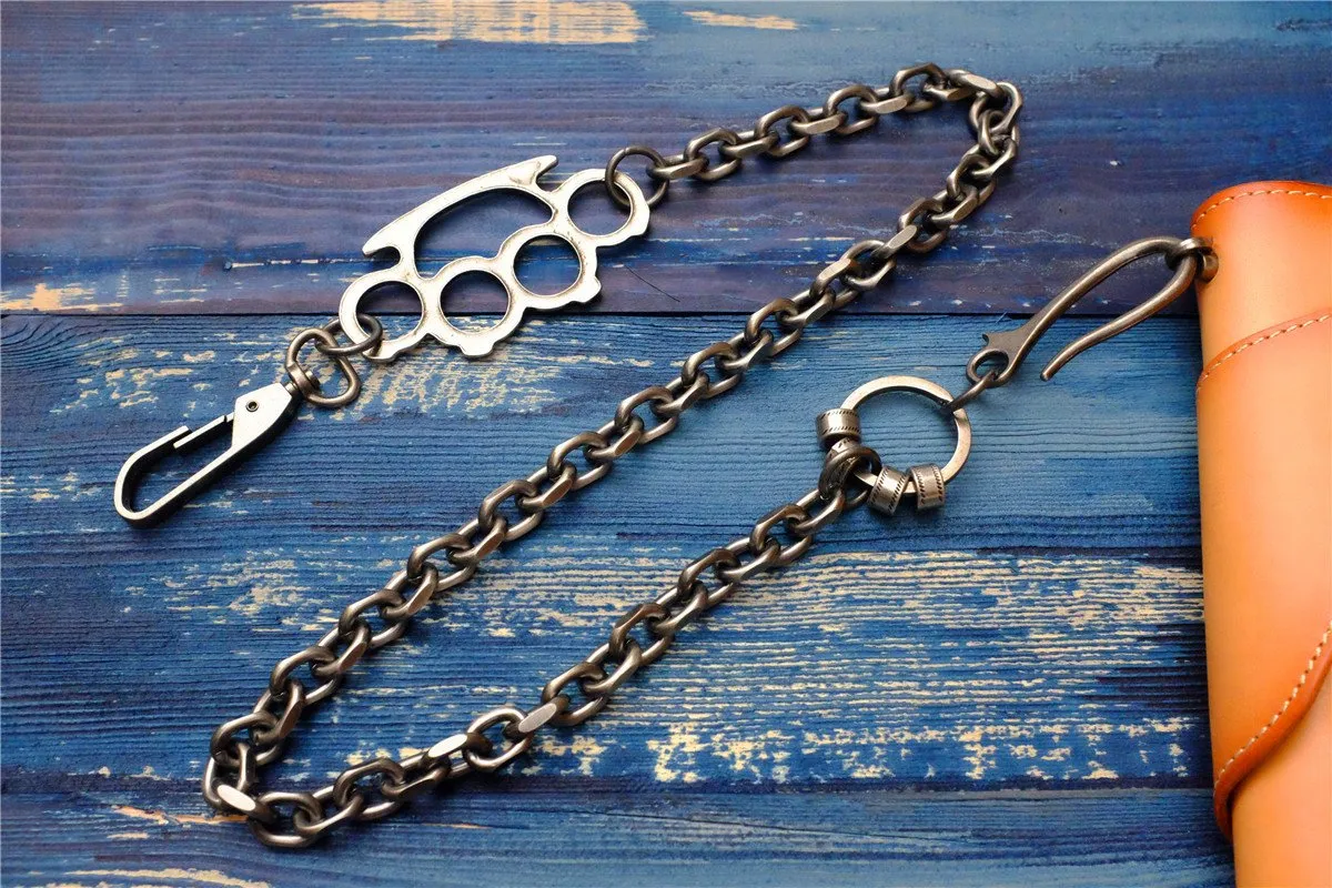 Badass Punk Mens Long Stainless steel Silver Chain Pants Chain Wallet Chain For Men