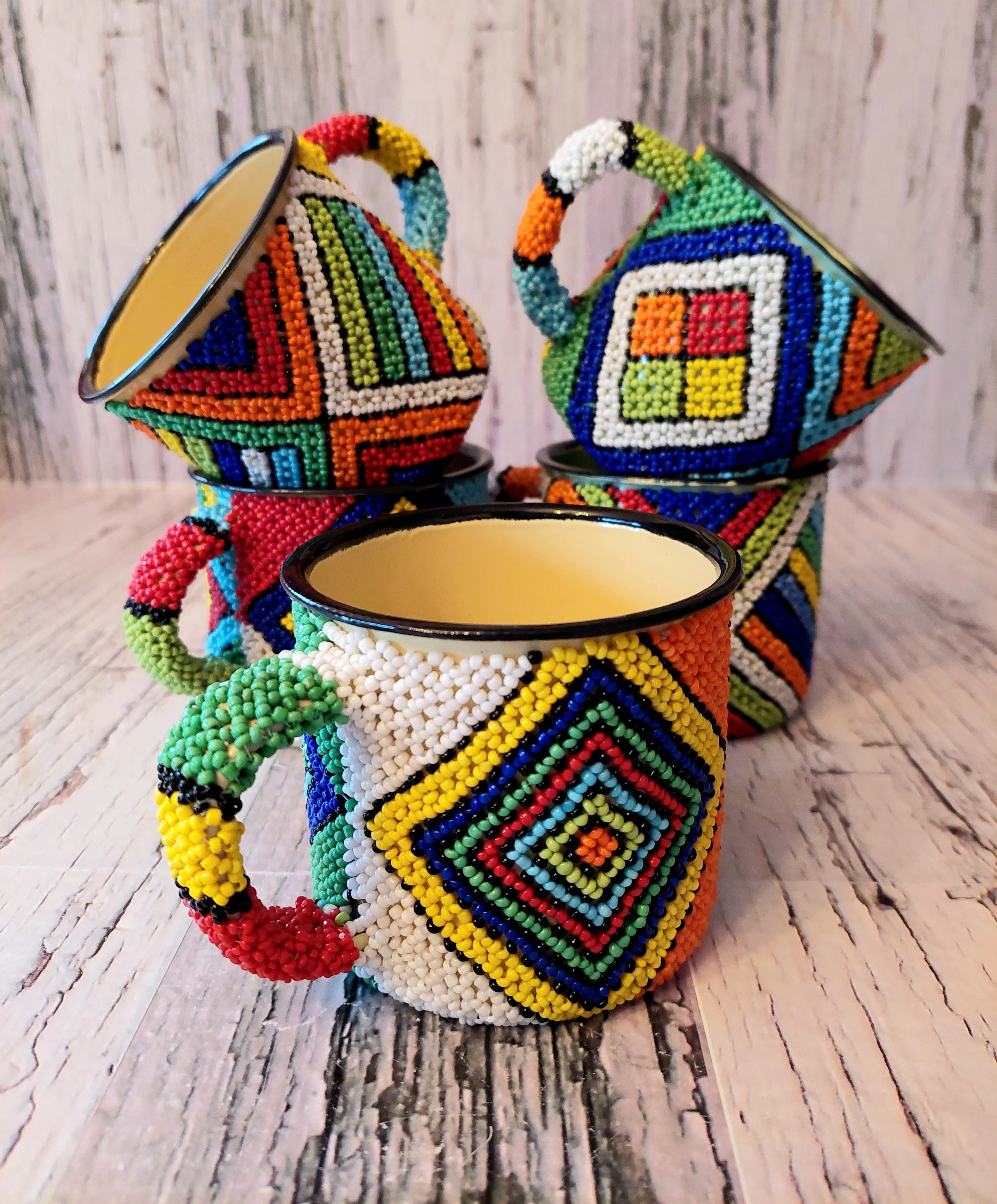 Beaded camping mug