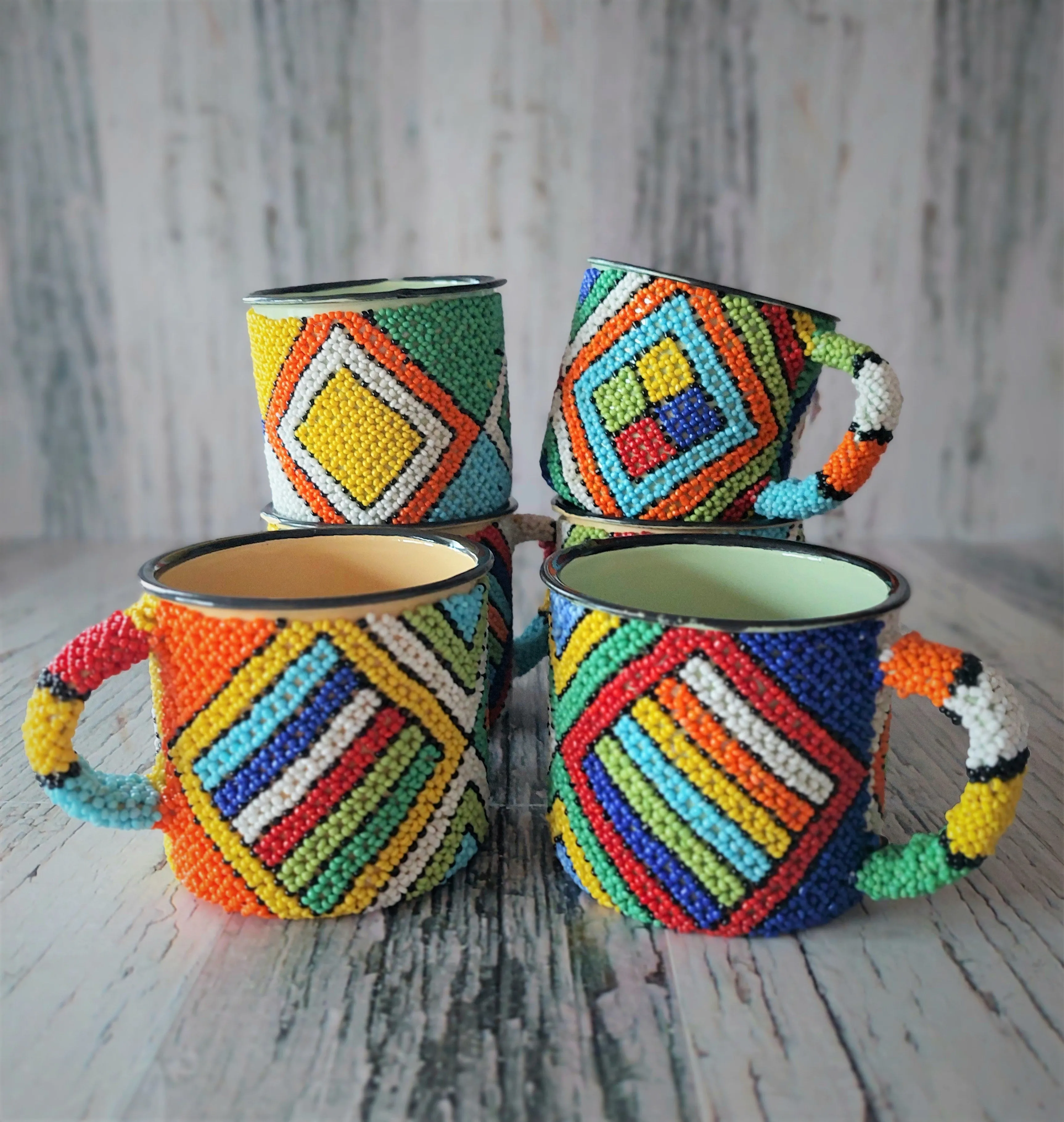 Beaded camping mug