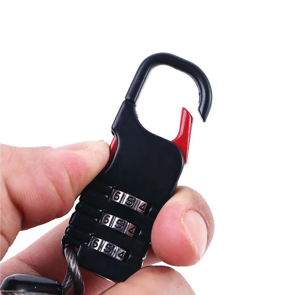 Bicycle Lock Anti-theft Mini Helmet Lock Motorcycle Cycling Scooter Combination Password Safety Cable Lock Bicycle Accessories