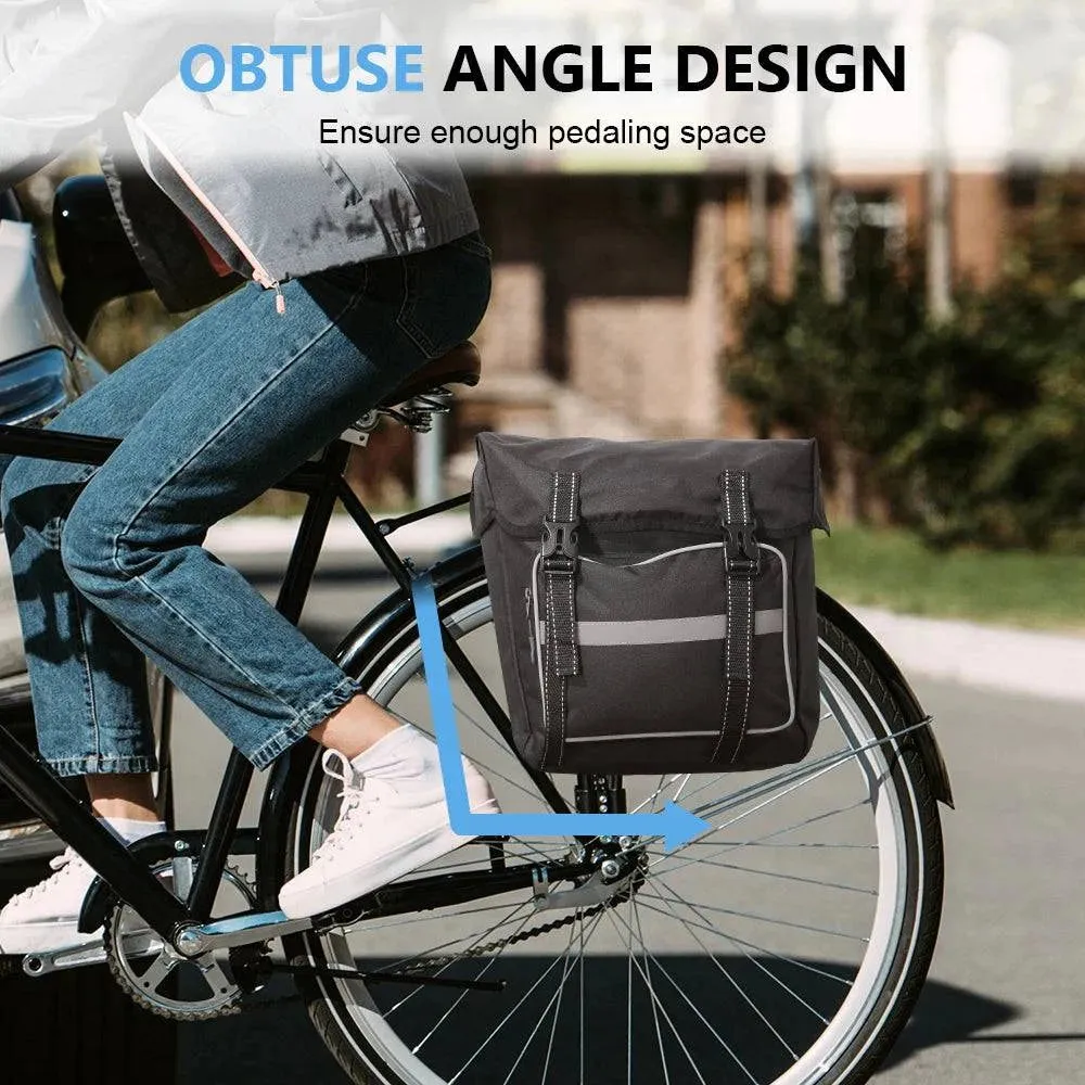 Bike Back Pannier Bicycle Rear Seat Bag Cycling Rack Grocery Pannier Road Bike Storage Bag Double Side Bag with Two Zipper Pouch