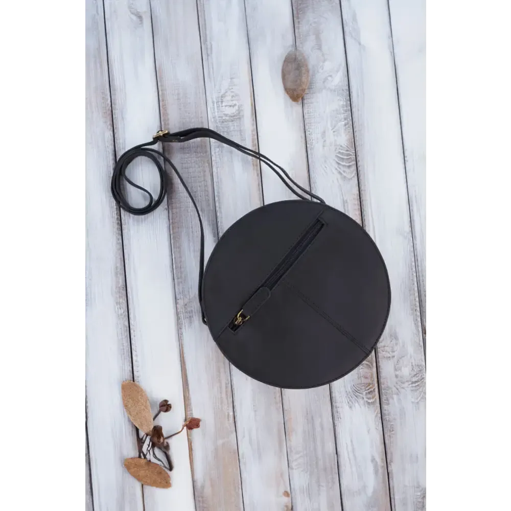 Black - natural leather bag model 191526 galanter