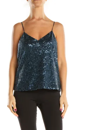 Blue Sequin Chic Top