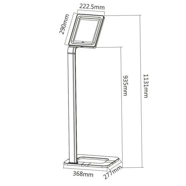 Brateck Universal iPad, Galaxy, & Tablet Anti-Theft Floor Stand, VESA 75x75