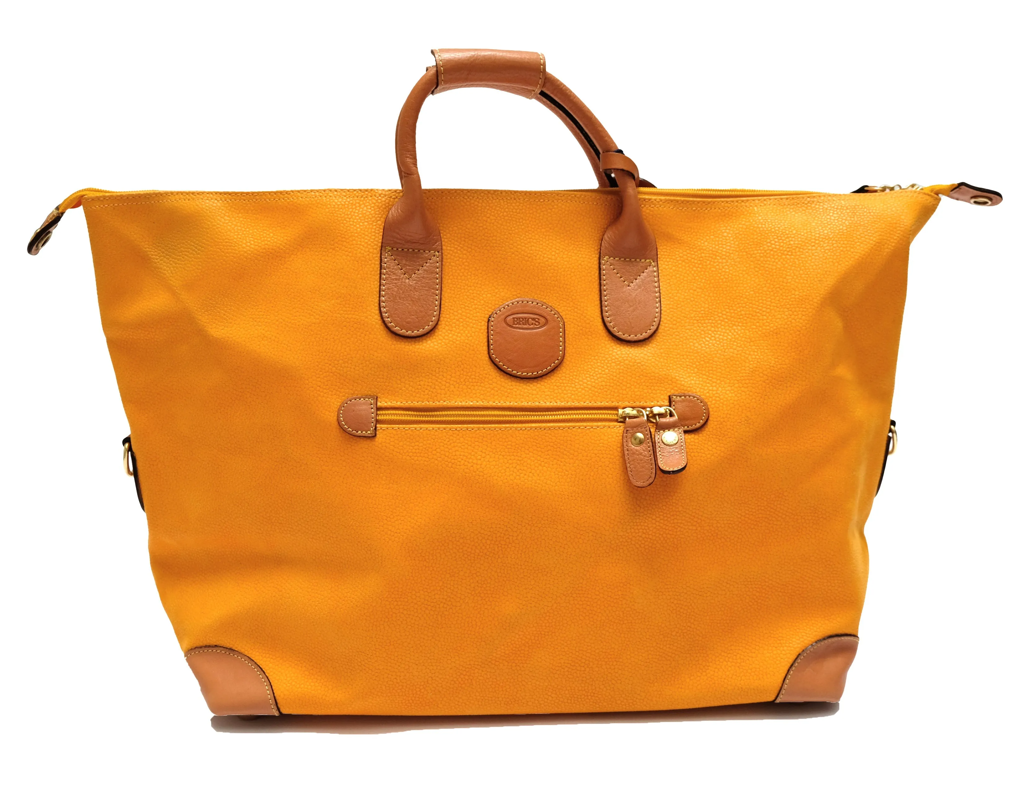 Bric's Travel Bag in Marigold Faux Leather, Medium