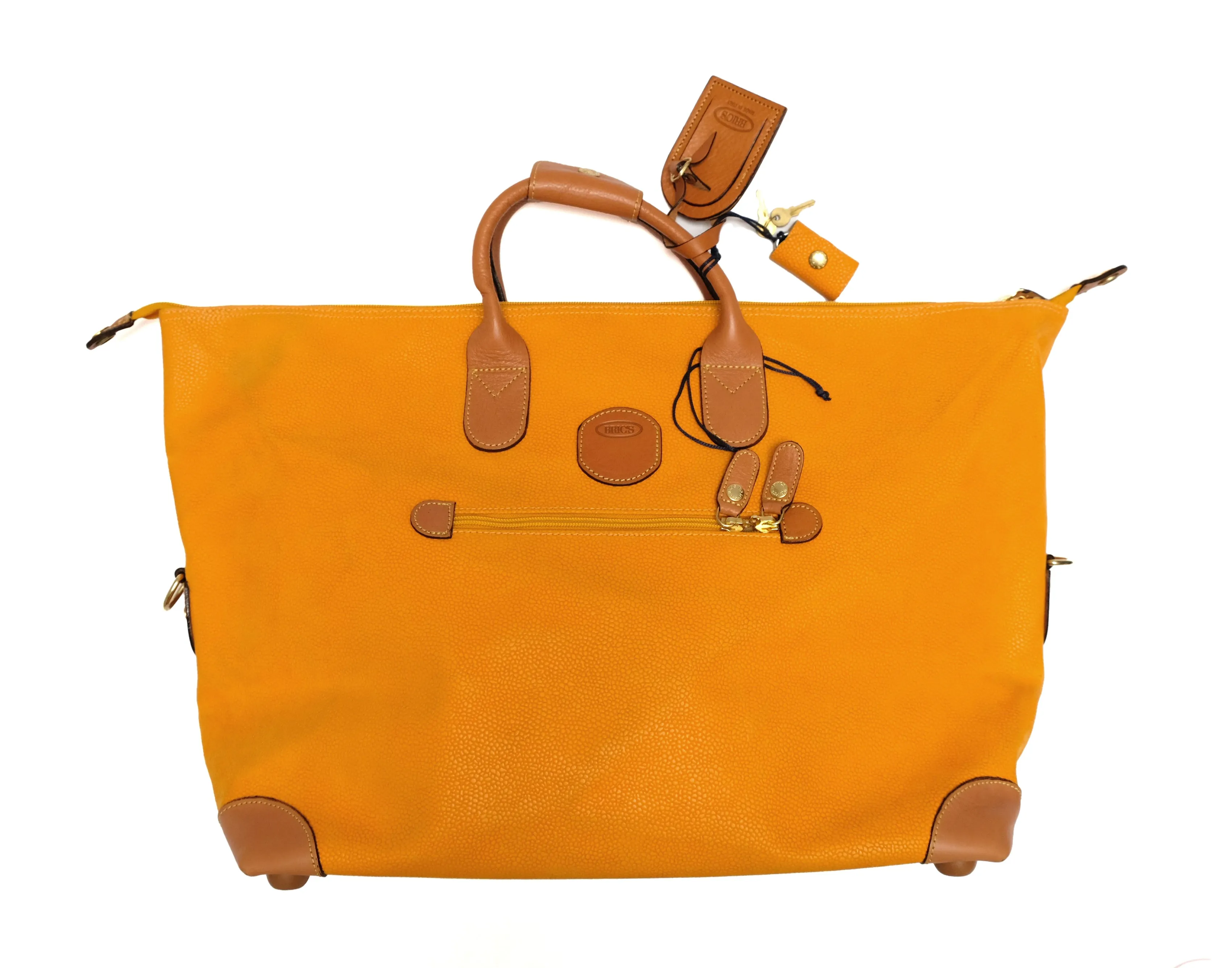 Bric's Travel Bag in Marigold Faux Leather, Medium