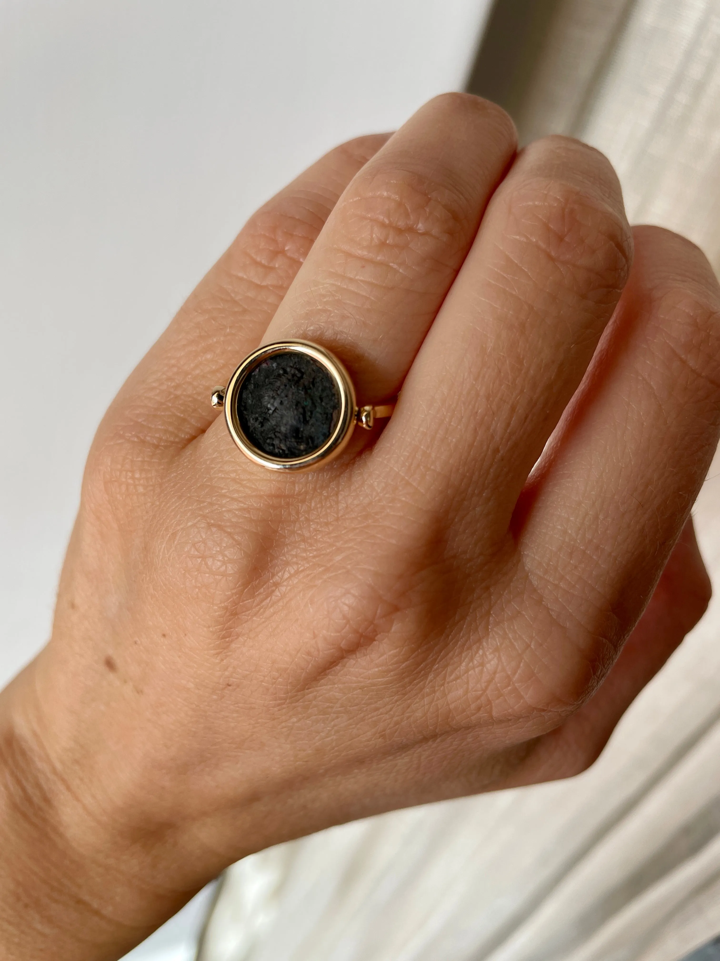 Bulgari Monete Ancient Coin Gold Flip Ring