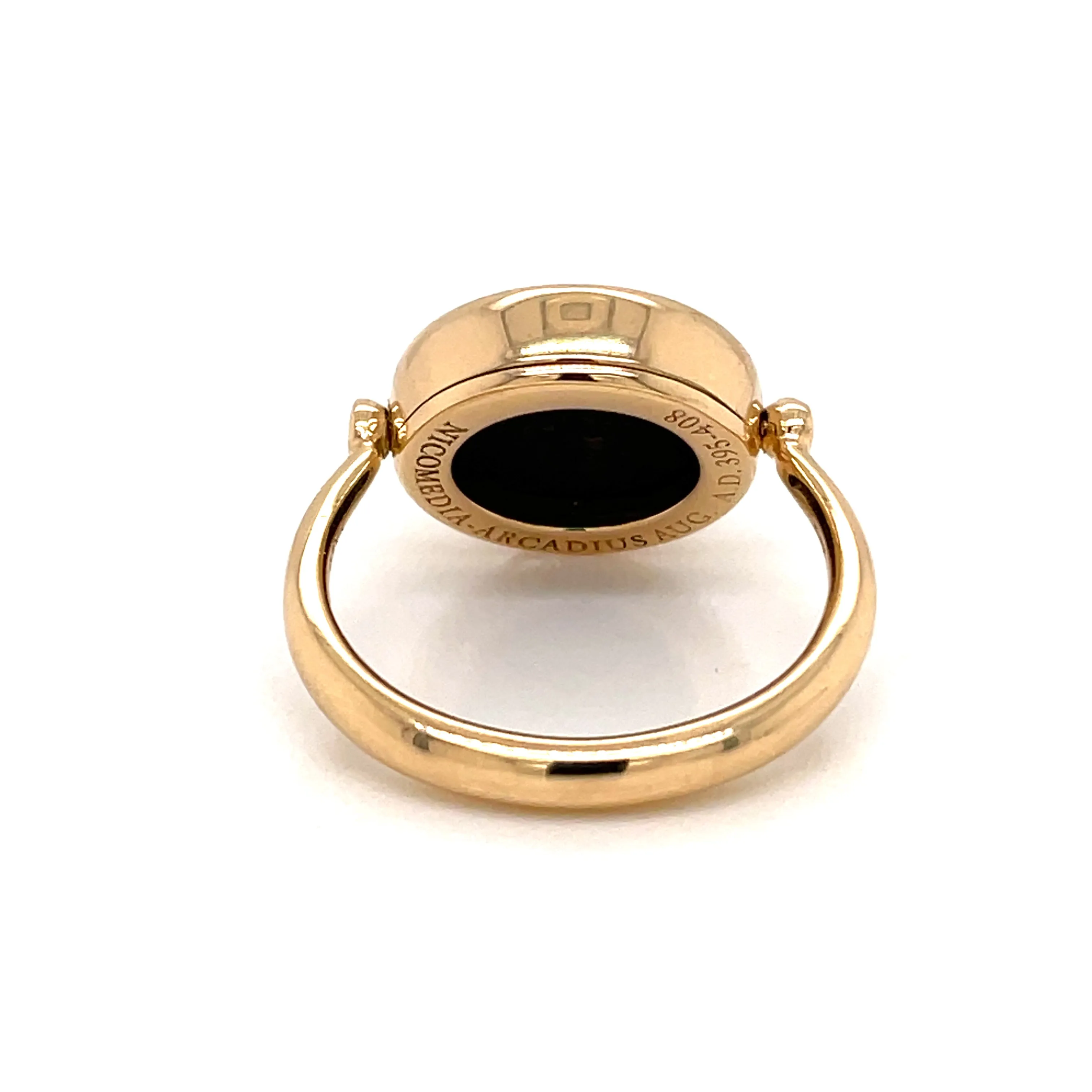 Bulgari Monete Ancient Coin Gold Flip Ring