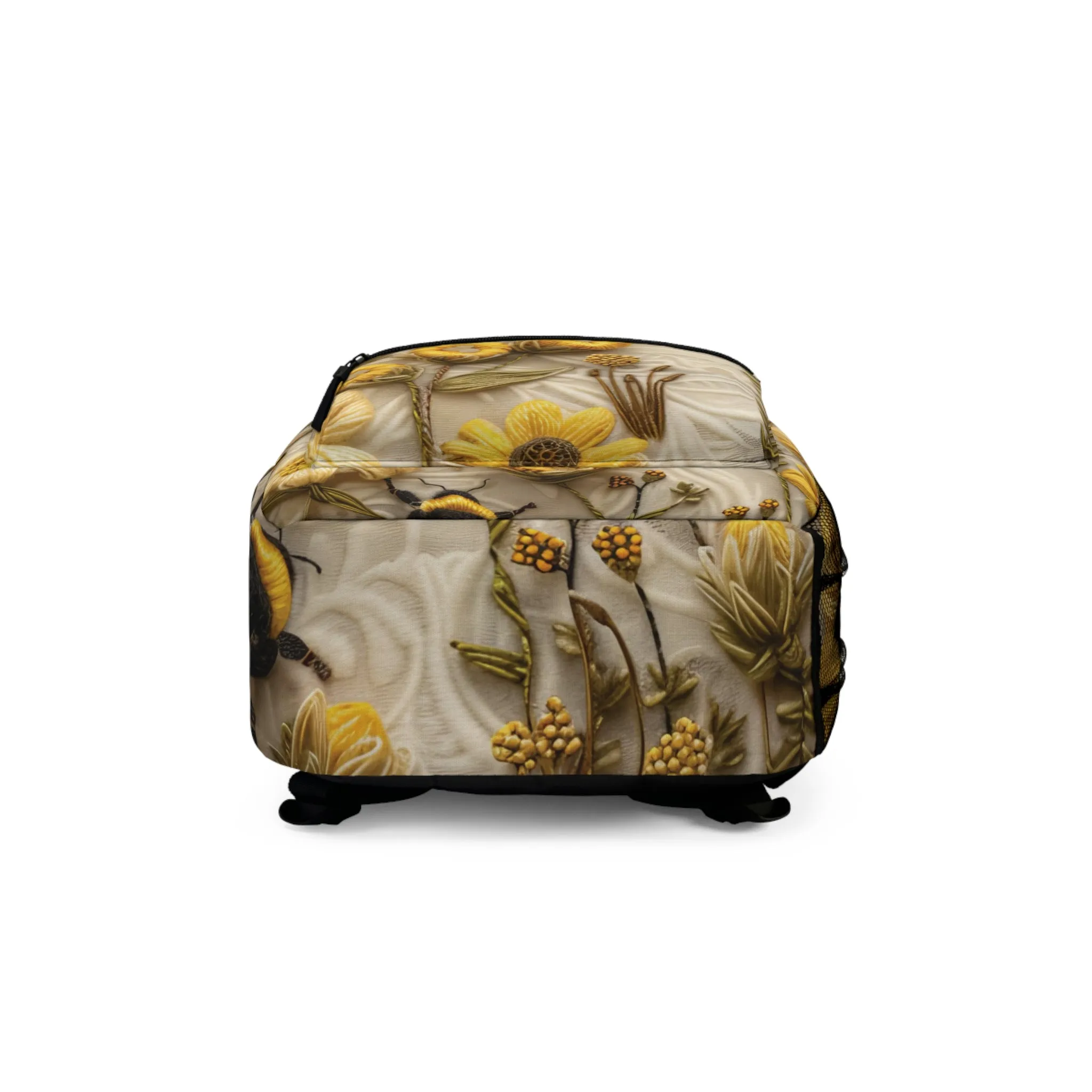 Bumblebee and Sunflowers Backpack, Wildflowers Pollinators for Nature Lovers Back to School Bag