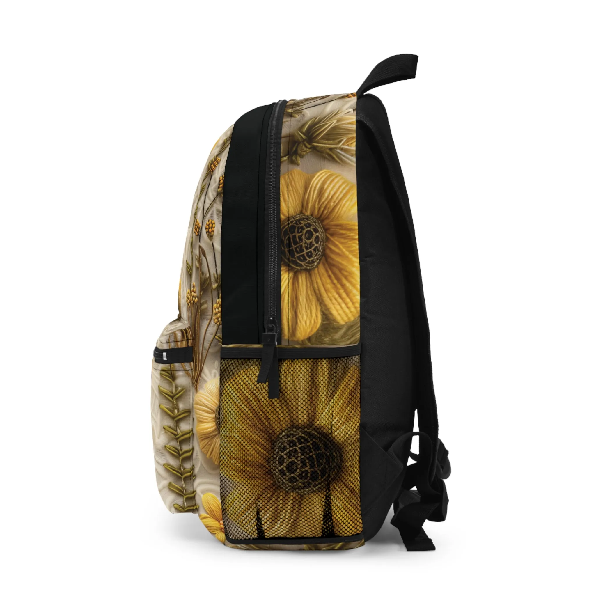 Bumblebee and Sunflowers Backpack, Wildflowers Pollinators for Nature Lovers Back to School Bag