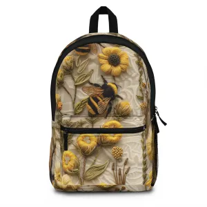 Bumblebee and Sunflowers Backpack, Wildflowers Pollinators for Nature Lovers Back to School Bag