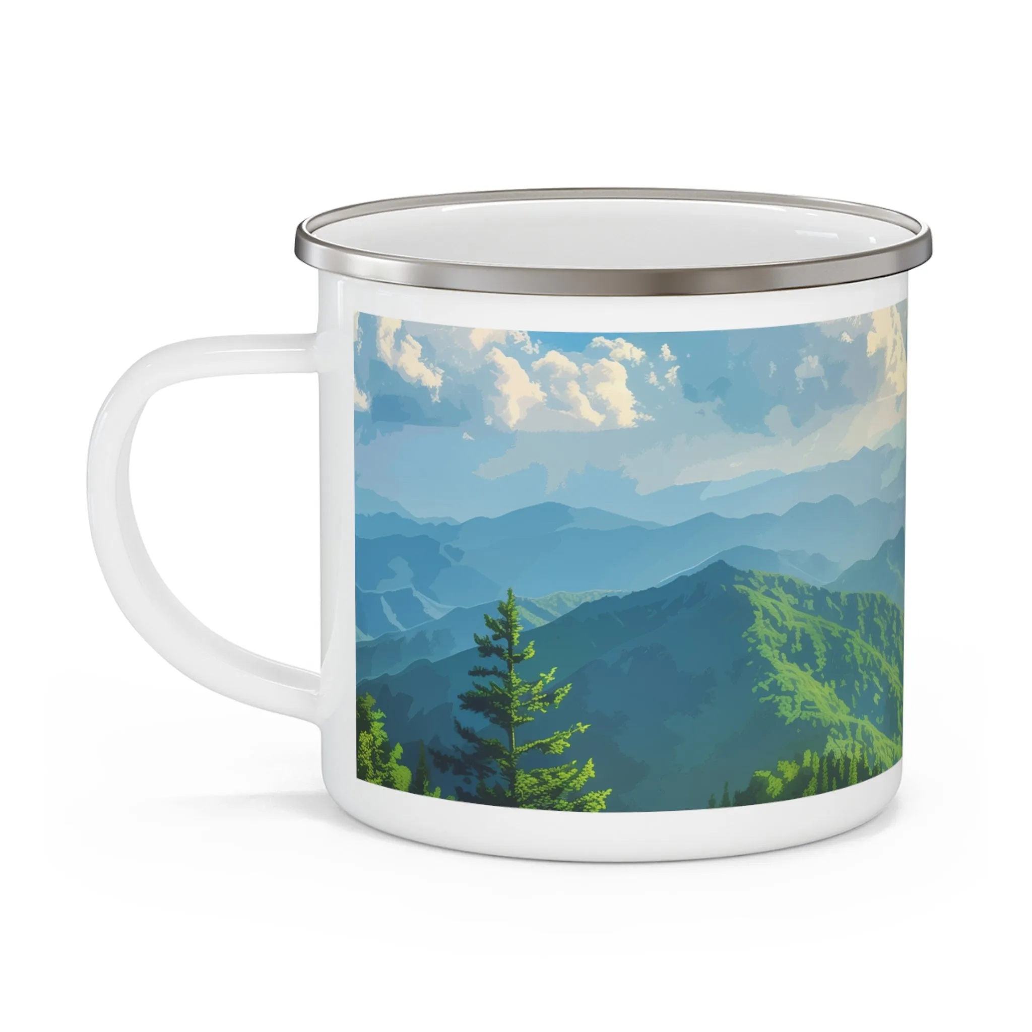 Camping Mug with Great Smoky Mountains National Park Design, 12oz Coffee Cup