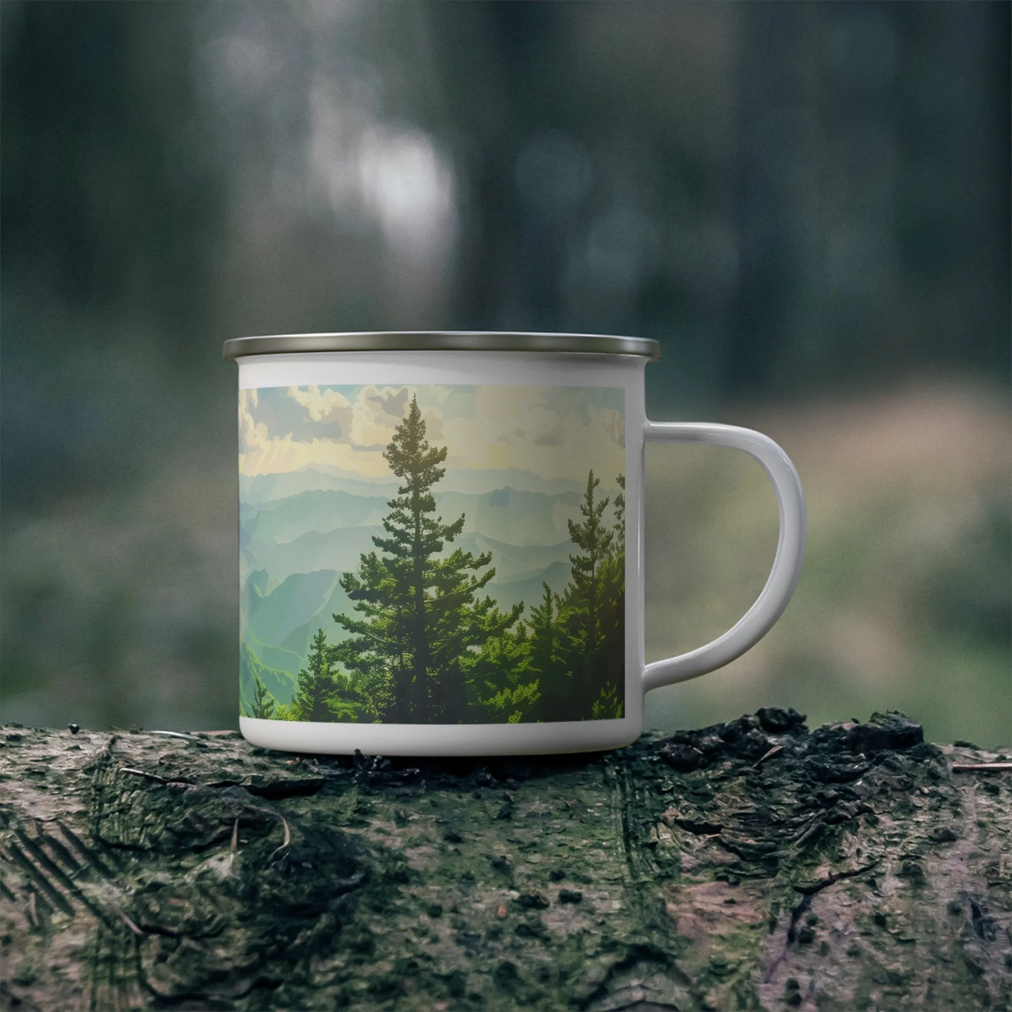 Camping Mug with Great Smoky Mountains National Park Design, 12oz Coffee Cup