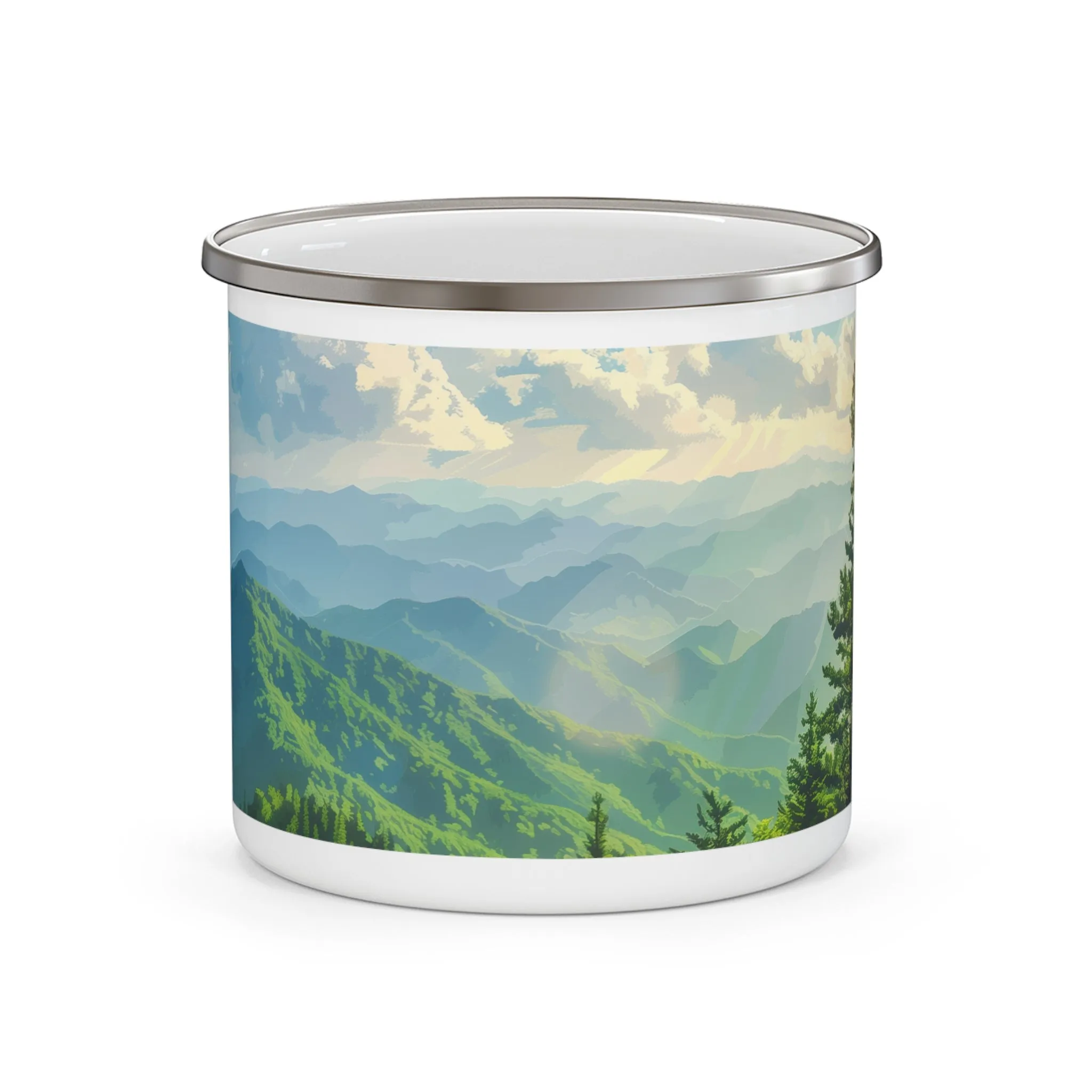 Camping Mug with Great Smoky Mountains National Park Design, 12oz Coffee Cup