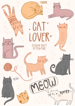 Cat Lover Sticker Sheet