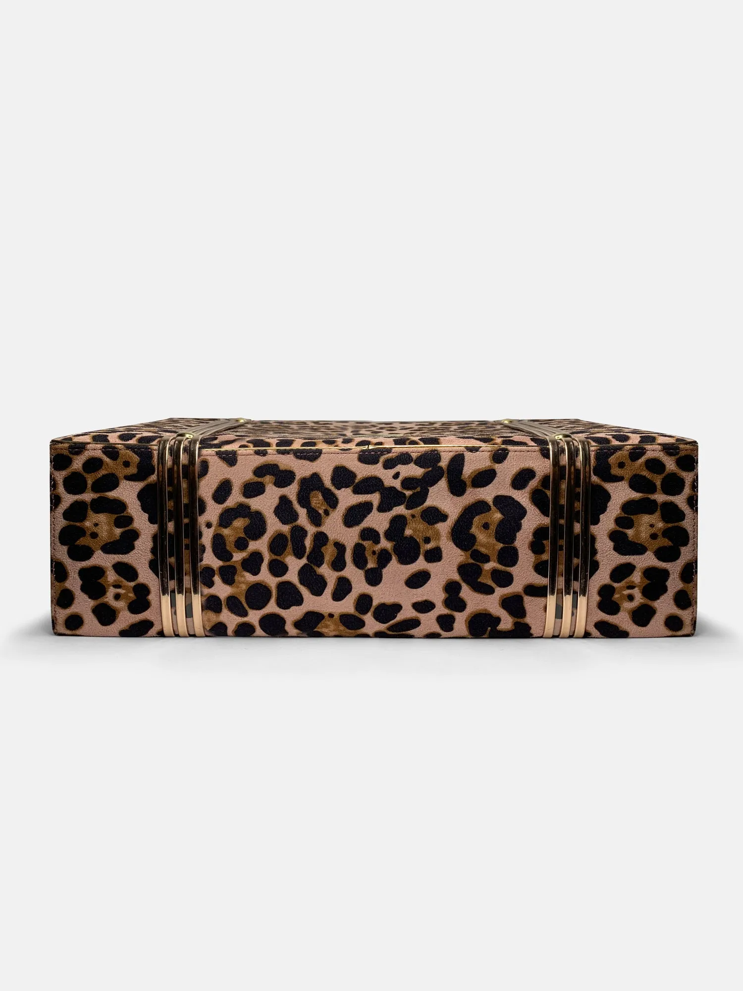 Cheetah Printed & Rosegold Trunk cum Luggage Bag | Modern Myth