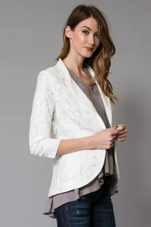 Chic Lace Overlay Blazer