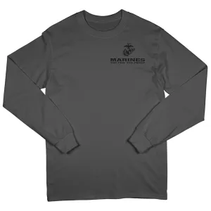 Closeout Charcoal The Few The Proud Chest Seal Long Sleeve Tee